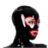 Latex Mask, Black Latex Head Mask, Rubber Cap, Masking Latex Masks, Head Cap for Cosplay Party (XS, Red) Red XS