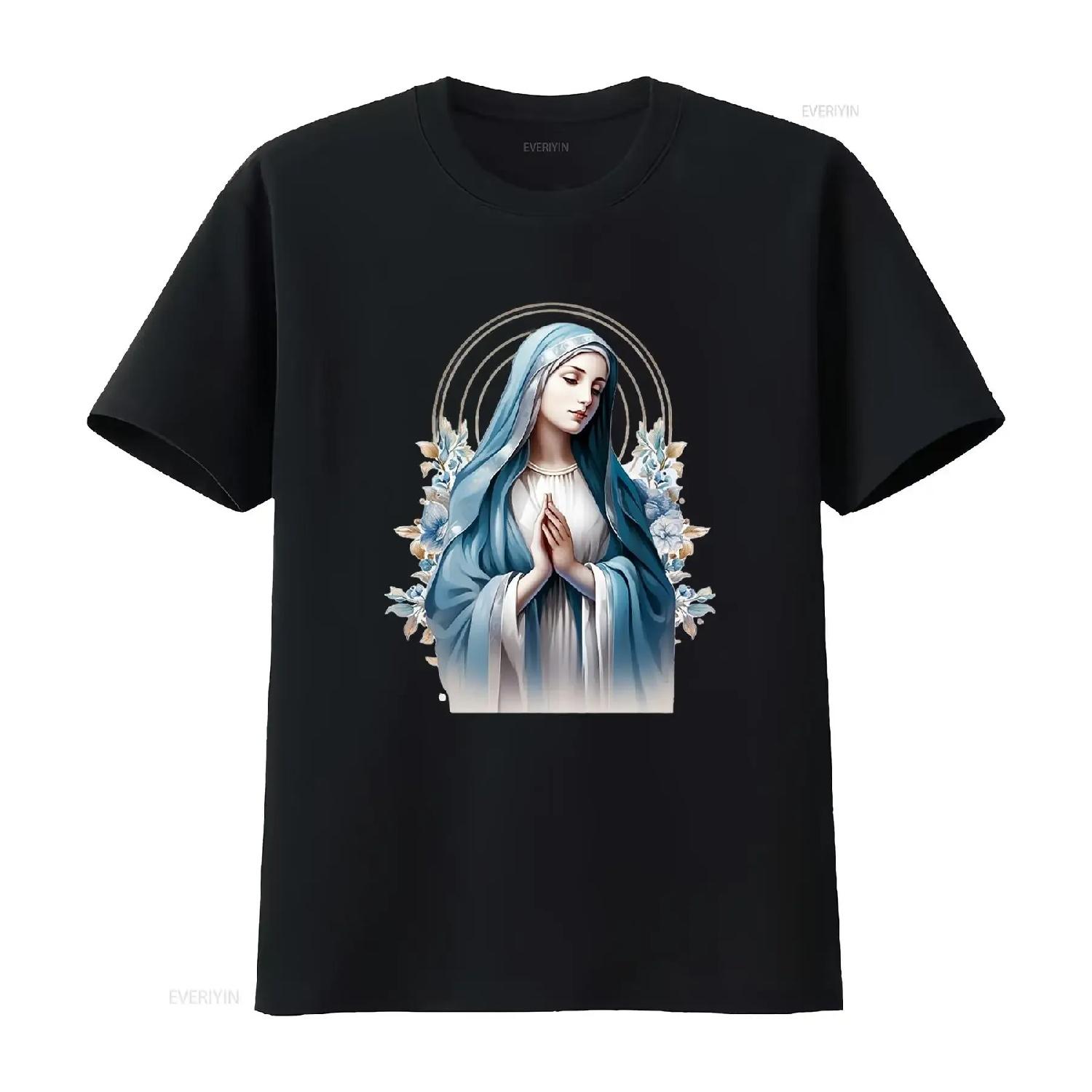 Our Lady of Immaculate Heart Blessed Virgin Mary Women T Shirt vintage Washed designer clothes Soft Stretched streetwear homme S