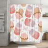 Whimsical Bakery Cupcake Watercolor Shower Curtain Pink Purple Cake Decorative Bathroom Fabric Cute Pastel Kitchen Sink Splash B