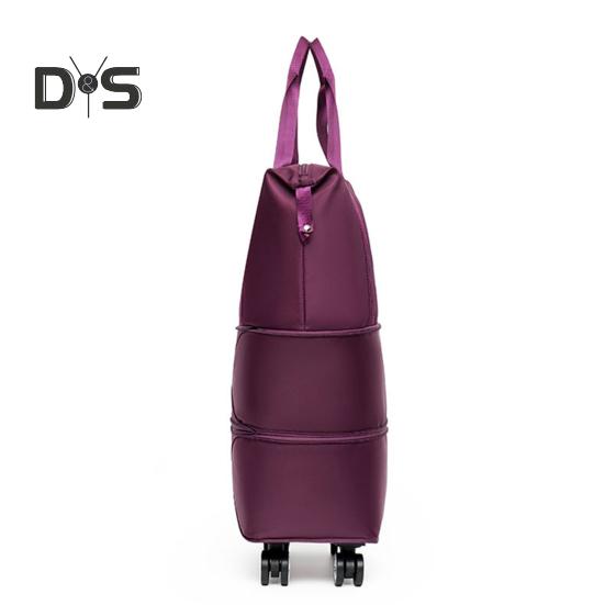 Reisegepäcktasche, Trolley-Tasche mit Rädern, wasserdicht, erweiterbar, für die Übernachtung, tragbar, zusammenklappbar, für Reisen, Einkaufen, Fitnessstudio