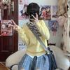 Women's High-End Solid Color V-Neck Sweater: College Style Japanese JK Autumn/Winter Knitted Pullover