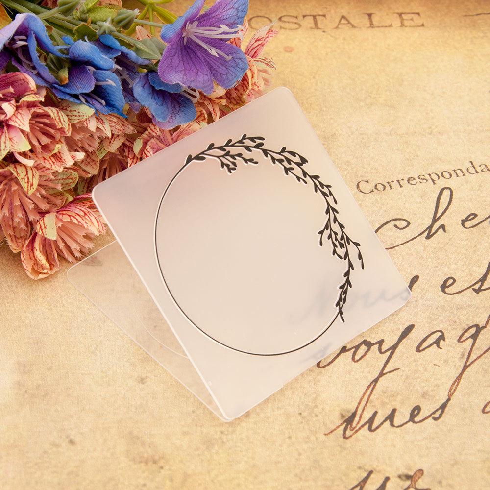 Rattan Garland Plastic Embossing Folders Template Dies Stencil Vine Grid Dot Net Flower Frame