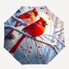 1pc Winter Cardinal Birds Auto-Folding Umbrella, Portable 3-Fold Design with 8-Bone Iron Frame, Outdoor for Fans, Travelers, Daily Use, Perfect Gift f