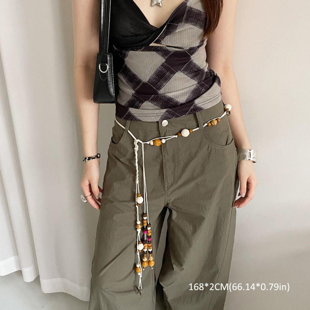 Starfish Pendant Belt Rope Clash Braided Decorative Belt New Waist Chain  Men Women