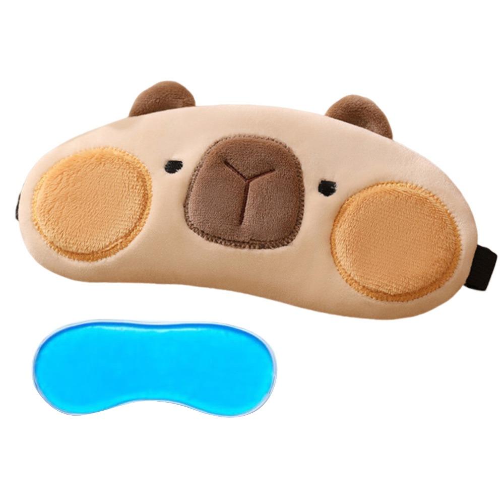 Cooler Cold Gel Kapibala Capybara Sleeping Eyepatch Breathable Plush Eye Patch  Travel Rest Relax