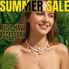 Elegant Imitation Pearl Chain Necklaces for Women Fashion Metal Starfish Shell Pendant Necklaces Minimalist Summer Jewelry Gifts