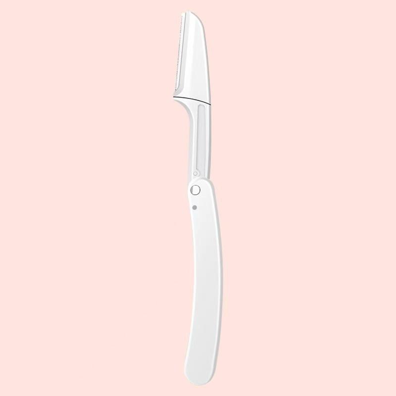 Three-Color Folding Anti-Scratch Eyebrow Razor with Safety Trimmer Blade