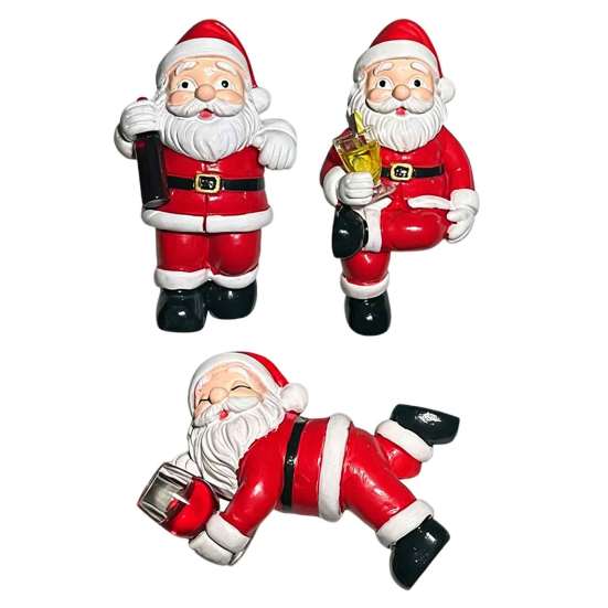 Small Garden Planters 3PCS Mini Santa Claus Resin Ornaments, Cute Desktop Figurines, Creative Ornaments Christmas Decorative Accents for Landscaping