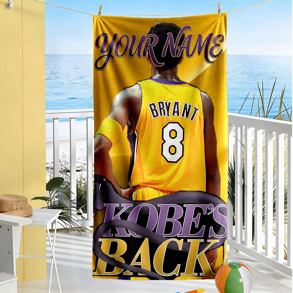 Kobe Personalized Text Beach Towel High Absorbency Quickdry Portable For Swimmingbeachcamping Travel Beach Accessoriesgym