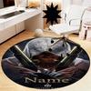 Custom Name Assassin's Creed Printed Round Rug Carpet Chair Rug Area Rug Entryway Doormats,for Office Chair Living Room Bedroom Kitchen Room.
