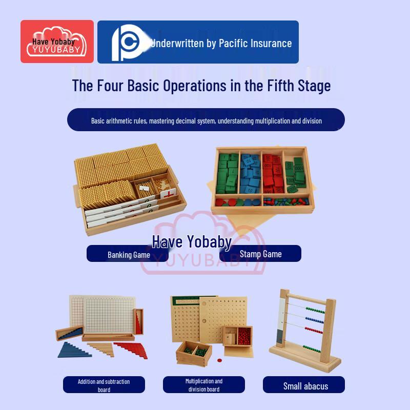 Montessori Math Stage 5 Four Operations Practice Set