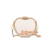 Women's Love Shaped Chain Diagonal Straddle Bag Gold Lock Buckle Transparent Shoulder Bag  Summer  Crossbody Bag