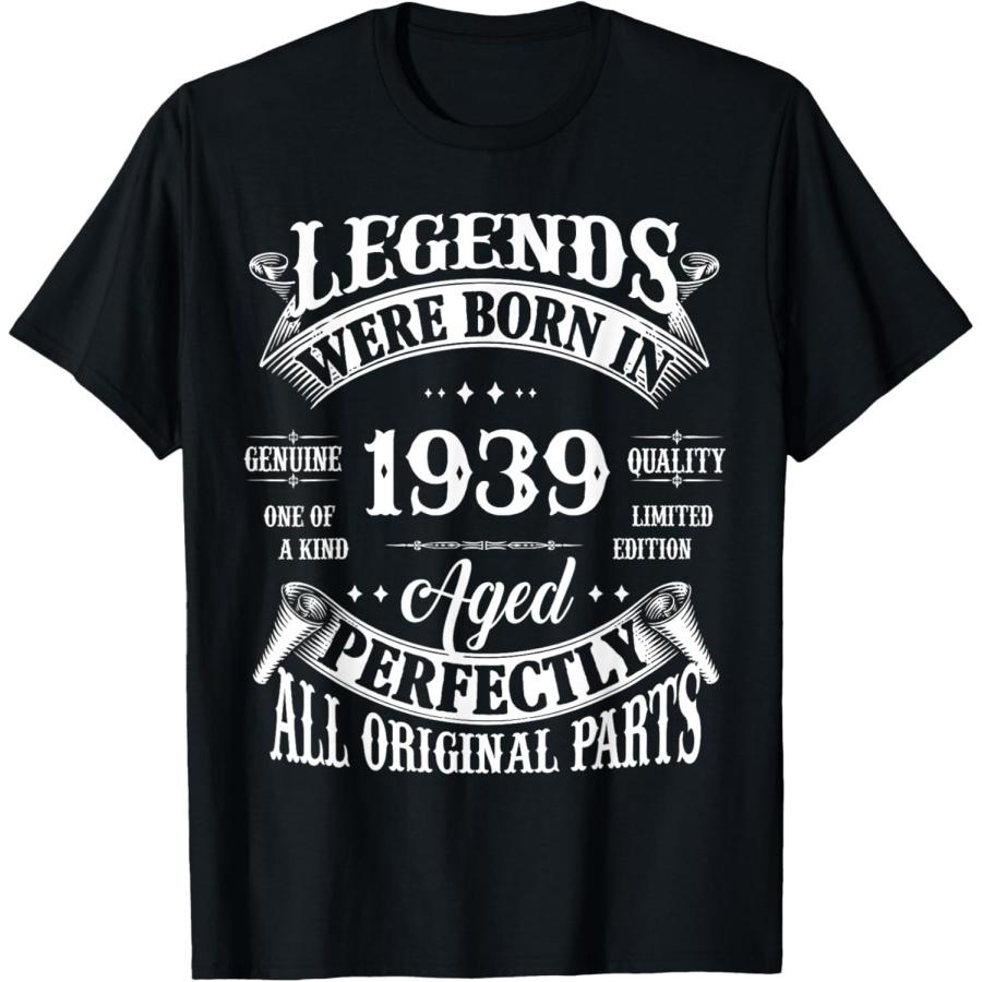 Vintage Legend Born In 1939 86th Birthday Tee 86 Years Old T-Shirt XXXXXL чёрный