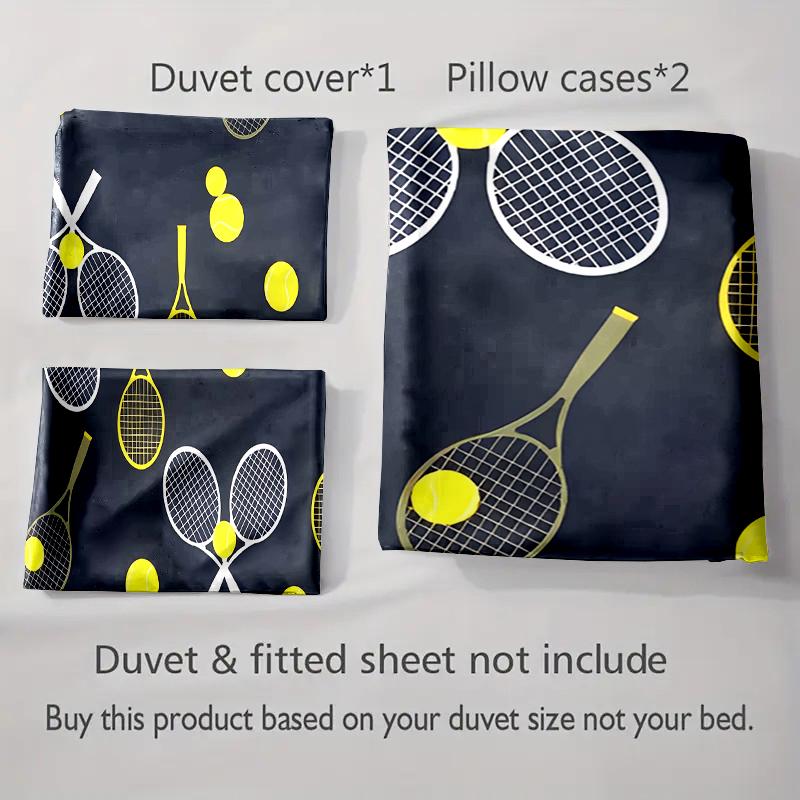 Tennis-themed Design Bedding Duvet Cover Sets Duvet Covers Pillowcases Gifts (1 * Duvet Cover 2 * Pillowcases, Without Duvet Insert)