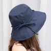 Ladies Summer Japanese Cotton and Linen Fisherman's Hat Folding Outdoor Sun Visor with Large Brim