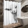 Adorable Lamb Shower Curtain - Cute Fluffy Sheep Peeking, Monochrome Style, Washable Polyester, Bathroom Or Garden Decor