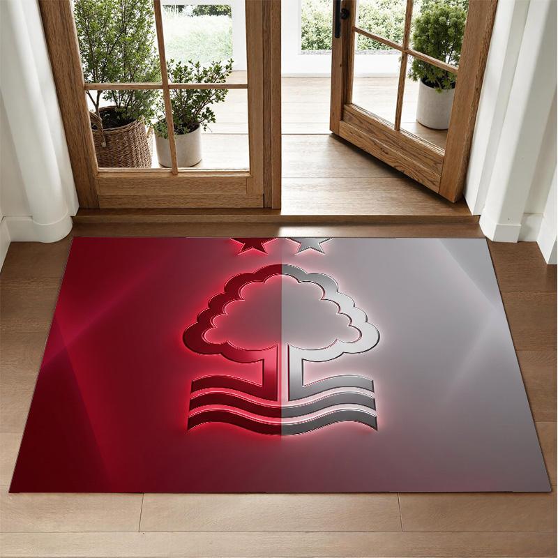 Nottingham Forest Fußball Design Kristall Samt Teppich Weiche Dekorationsmatte für Schlafzimmer Eingang
