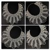 Handmade Layered Pearls Choker Necklace Luxurious Body Chain Shoulder Shawl Collar for Women Body Jewelry Accessory