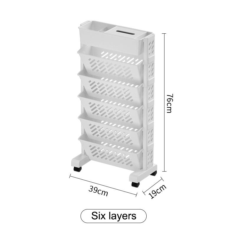 Floor Mounted Movable Bookshelf With Wheels Classroom Desk Storage Rack Study Large Capacity Multi-Layer Book Storage Rack