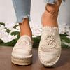 Fashion Weave Mesh Women Platform Slippers Designer New Mules Shoes 2025 Summer Fashion Slingback Sandals Casual Walking Sandalias Mujer