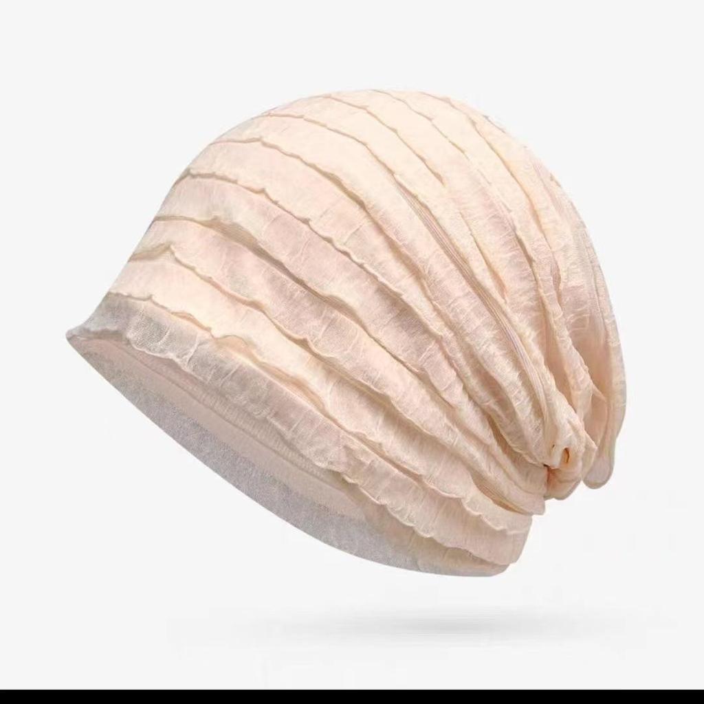 Lightweight Cotton Mesh Sleep Cap for Women - Ideal for Post-Chemotherapy and Bald Heads