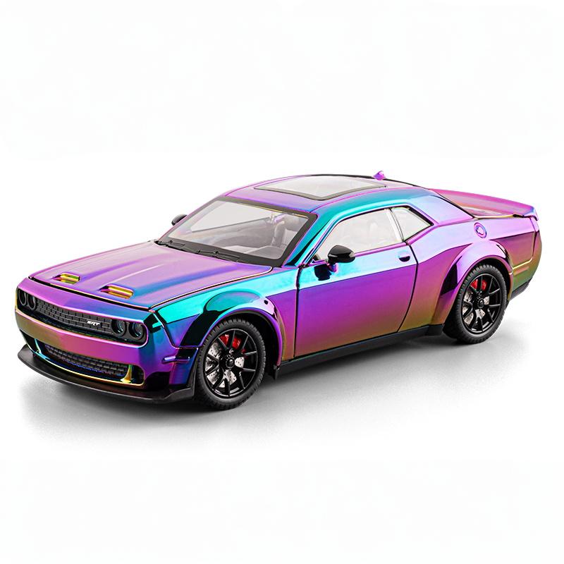 1:24 Dodge Challenger SRT Hellcat Redeye Electroplating Sports Car Alloy Diecast Model Car Collection Hobby Decorations Display