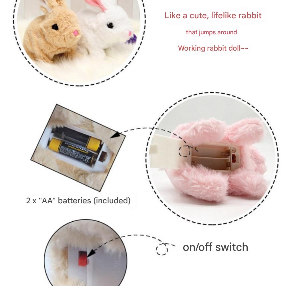 One Cute (Sound & Jump) Rabbit Doll (2AA Batteries)