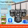 V380 Solar 4G Wireless HD Night Vision WiFi PTZ Battery Camera with Three Lenses