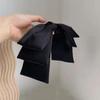 Korean-Style Satin Three-Layer Oversized Bow Hairpin with Ribbons, Perfect for Bun Hairstyles, Popular Hair Accessory with a Spring Clip