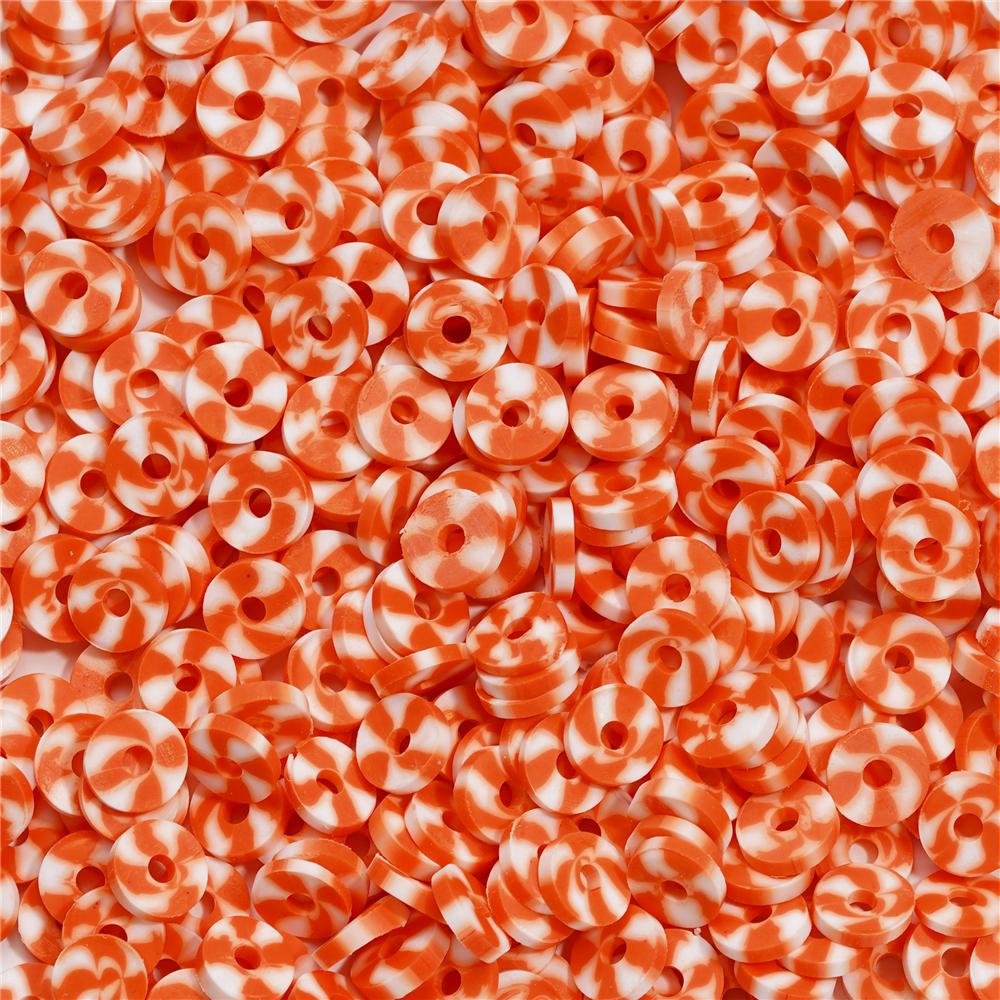 350pcs 6mm Flat Round Polymer Clay Beads Loose Spacer Beads for Jewelry Making DIY Needlework Bracelet Necklace Accessories