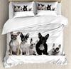 Dog Lover Bedding Set Cute Little Corgi Jumping Running and 3pcs Duvet Cover Set Bed Set Quilt Cover Pillow Case Comforter Cover