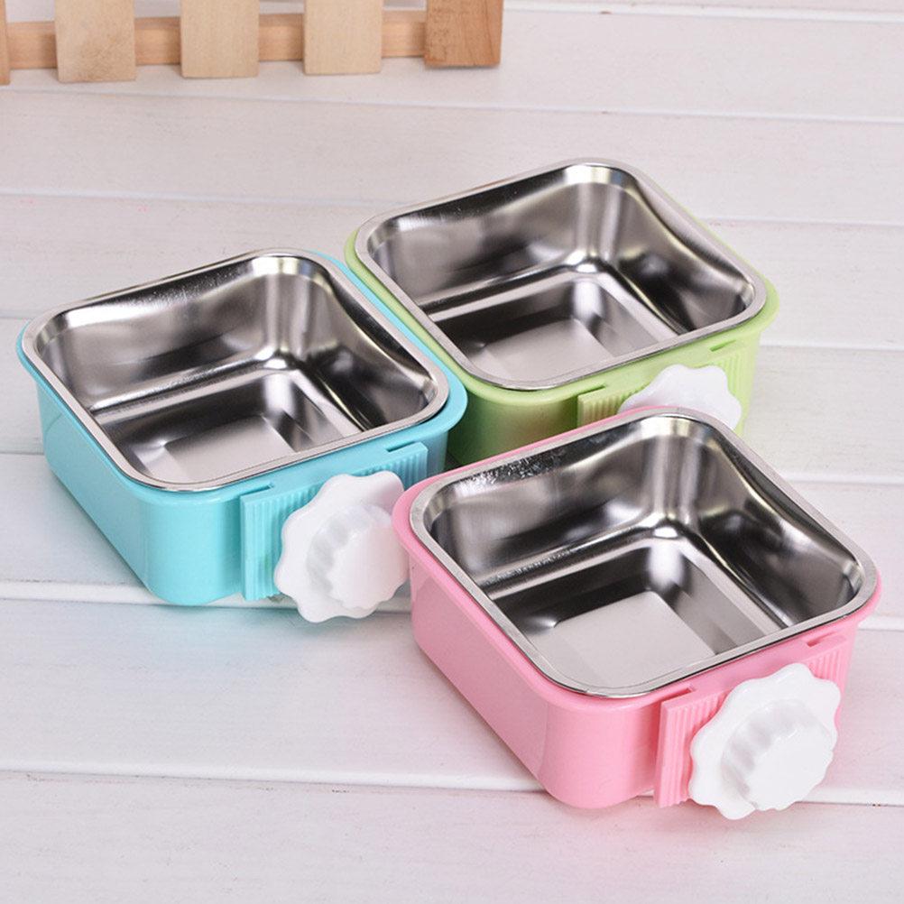 Premium Stainless Steel Hanging Pet Bowl for Dogs Cats Removable Easy Clean Feeder Bowl Fixed Securely In Cage Food Water Dish
