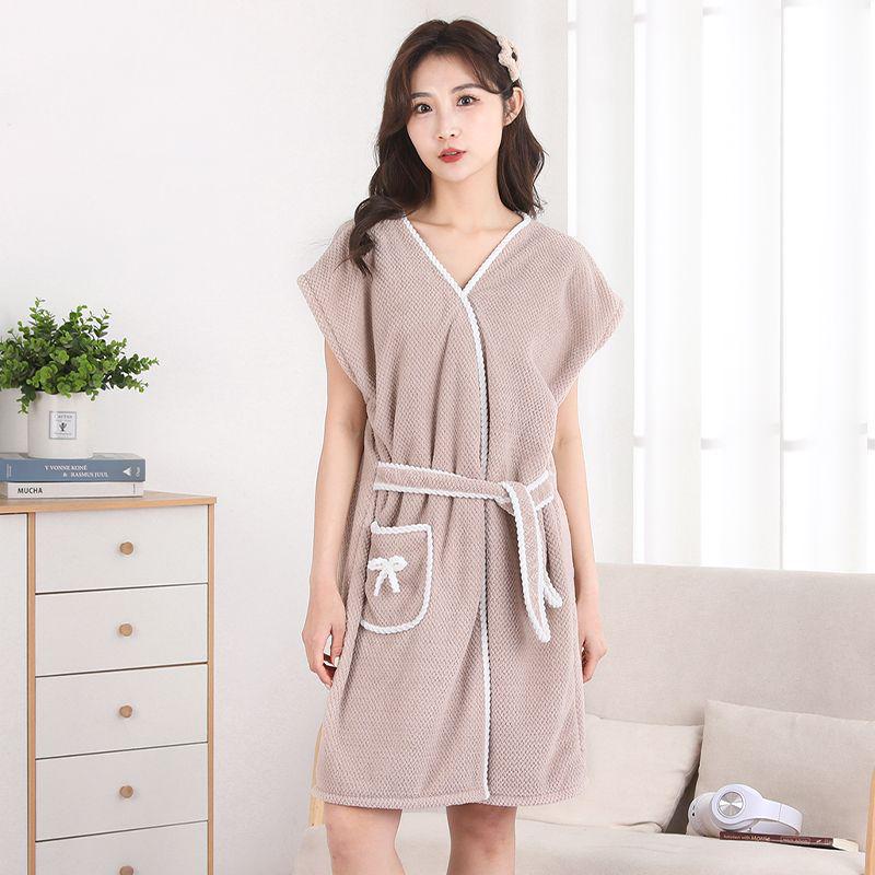 Moteriškas greitai džiūstantis koralinio vilnos vonios sijonas: Sustorintas, Minkštas, Vandenį sugeriantis, Nešiojamas Voniai Rankšluostis Pavasariui ir Rudeniui