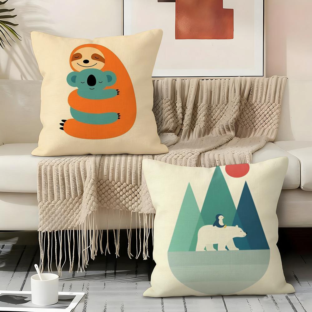 Simple Nordic Modern Anime Pillow Case Pillowcase, Double-Sided Printed, Sofa Cushion, Bedroom Headboard Pillow