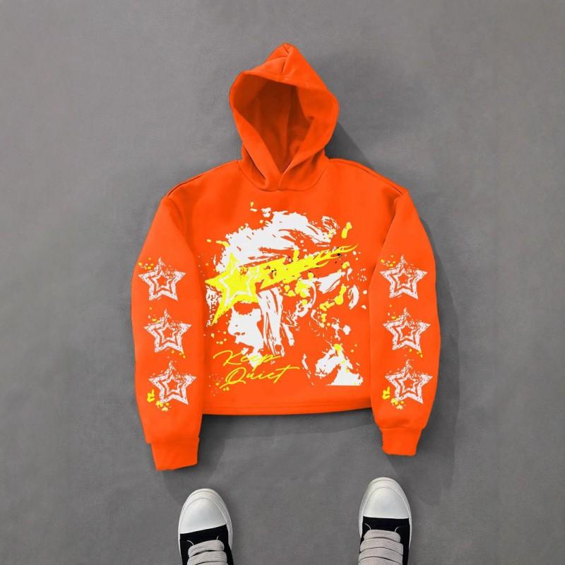 Unisex Übergroßer Kapuzenpullover Mit Abstraktem Grafikdruck Streetwear Lockere Passform Langarm Pullover