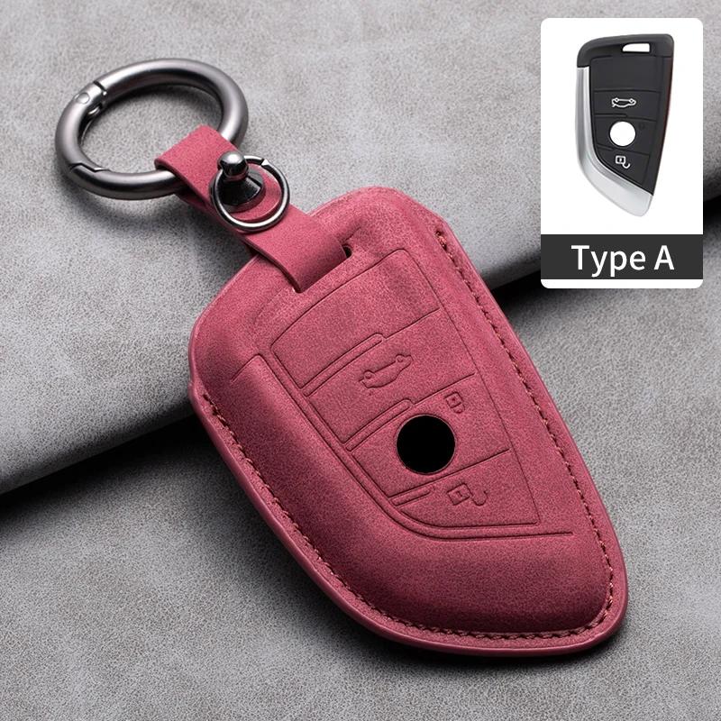 Leather Car Remote Key Case Cover for Bmw F20 G20 G30 X1 X3 X4 X5 G05 X6 X7 G11 F15 F16 G01 G02 F48 1 2 3 4 5 6 7 Series