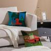 Abstract Funny Illustration Cushion Cover Anti-dustmite Pillowcase Invisible Zipper Silky Short Plush Sofa Cushion Cover
