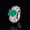 Fashion Simulation Paraiba Tourmaline Ring Women's Emerald Ruby Open Index Finger