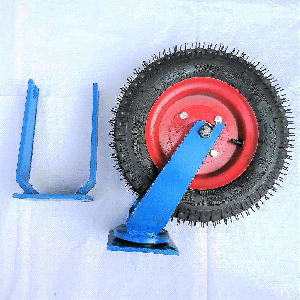 Industrial Inflatable Wheel - 400-8 Universal Wheel for Construction, Wheelbarrow, and Handcart Use