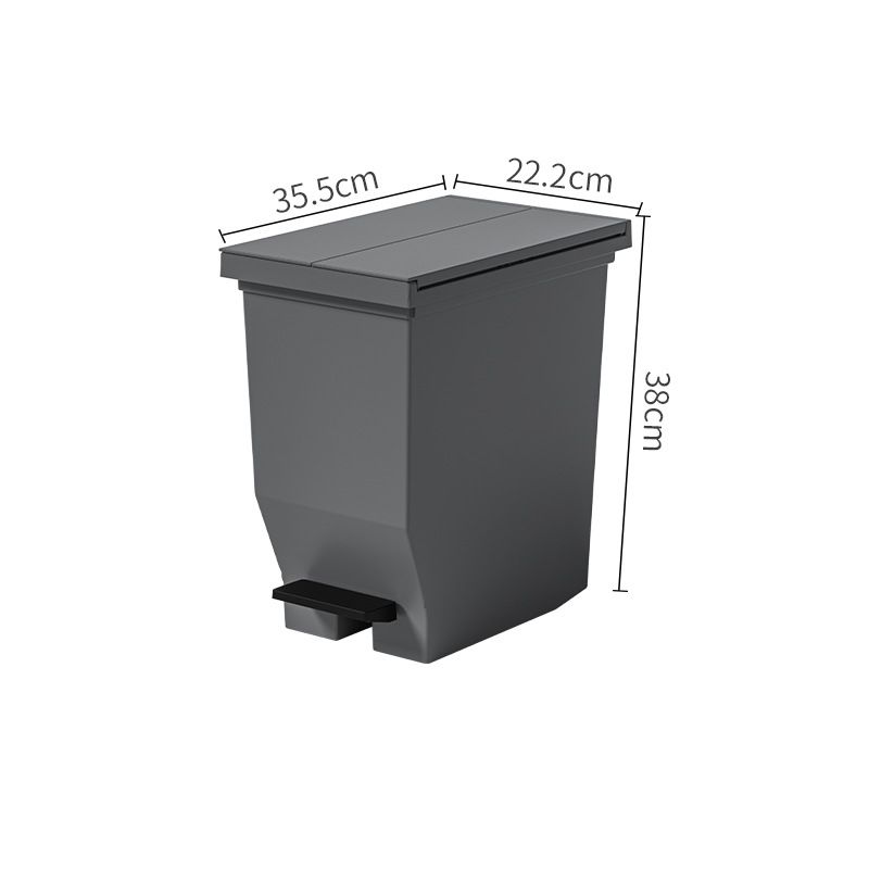 Double Open Cover Wastebasket Pedal-operated Recycle Bin Plastic Largecapacity Kitchen Garbage Can with Rear Wheels Bathroom Bin