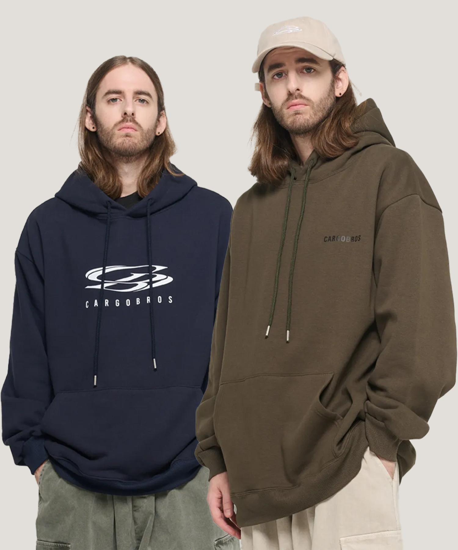 Cargo Bros [2-Pack] Cargo Bros Logo Hoodie (2 Types, Fleece Liner Option) S (Brushed)