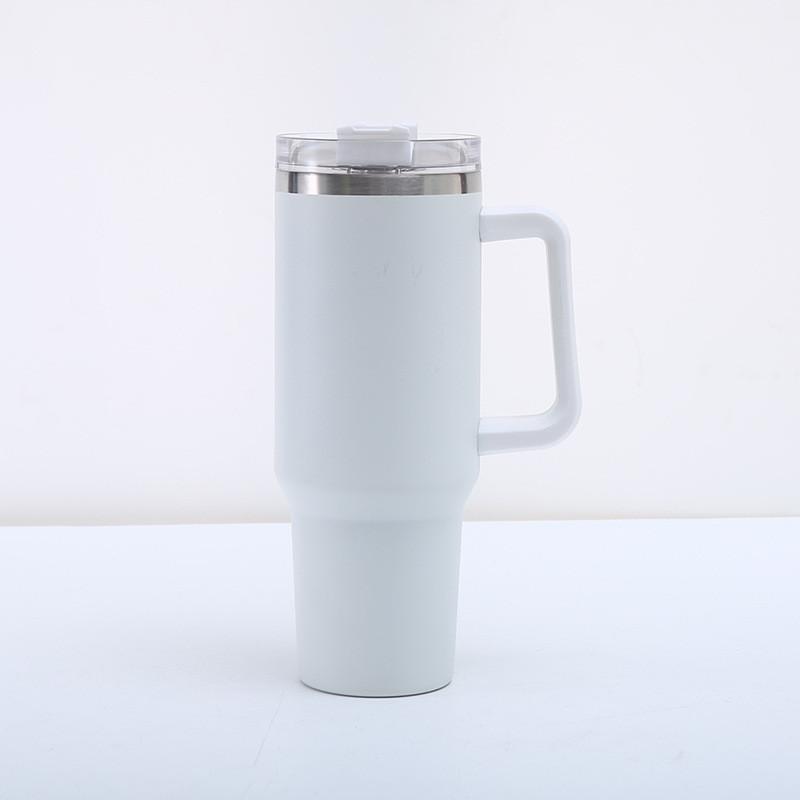 40oz Travel Tumbler with Lid and Straw Practical Stainless Steel Tumbler with Handle for Water Coffee Tea  Hot and Cold Drinks