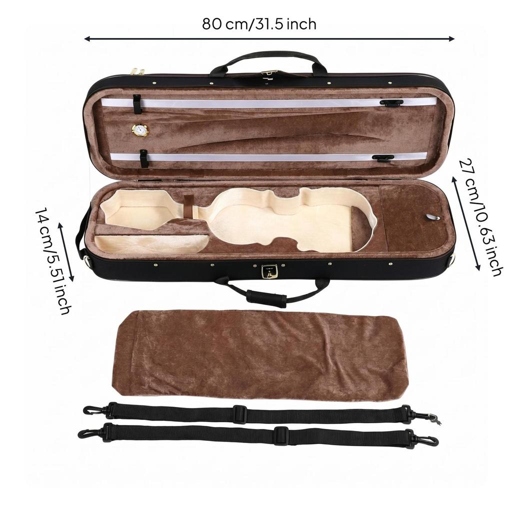 Oxford Cloth Violin Case 4/4 Hard Shell Protective Lightweight Box with