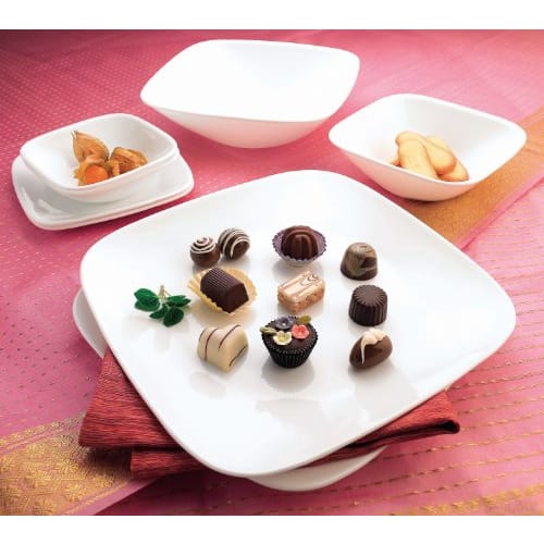 Corelle Plates, 17cm Diameter X 3cm Height, Shatter-Resistant, Lightweight, Winter Frost White, Deep Small Plates J413-N, Set of 5, CP-9635