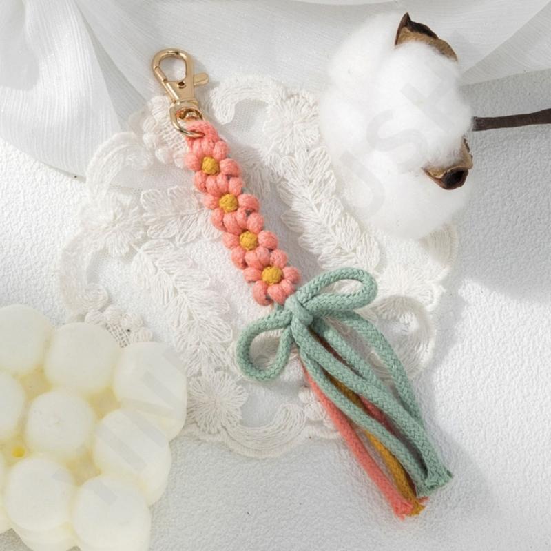 Artistic Handcrafted Cotton Tassels Key Holder Multicolor Tassels Pendant Perfect For Purse Tassels And Daily Use