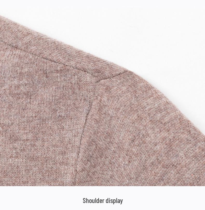 Men’s Autumn-Winter Pure Wool Machine Washable Sweater, Thickened, Half-High Collar, Warm Base Layer