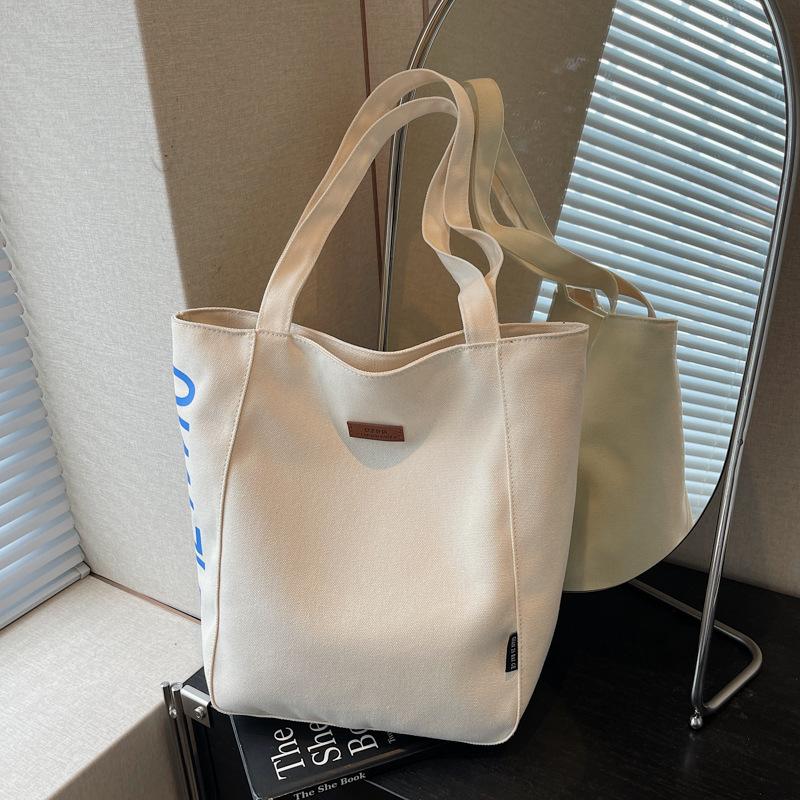 Borsa a Spalla Casual Retro con Stampa Semplice Borsa Tote per Shopping Casual Borsa in Tela