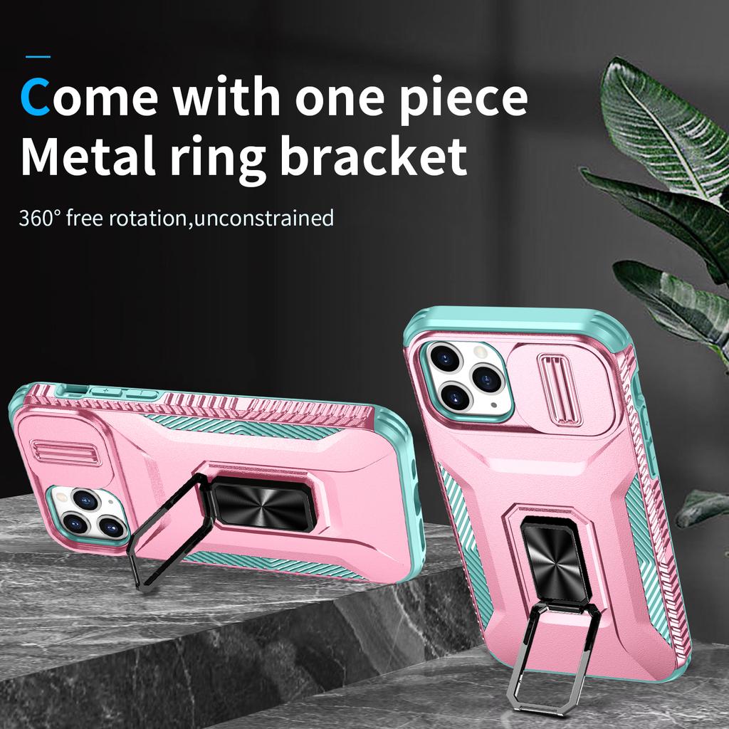For iPhone 11 Pro Case PC+TPU Phone Cover Sliding Camshield Holder