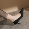Thin Heel Pointed Women's Shoes Black Versatile Light Mouth Women's Commuter Style Simple Professional Single Shoes