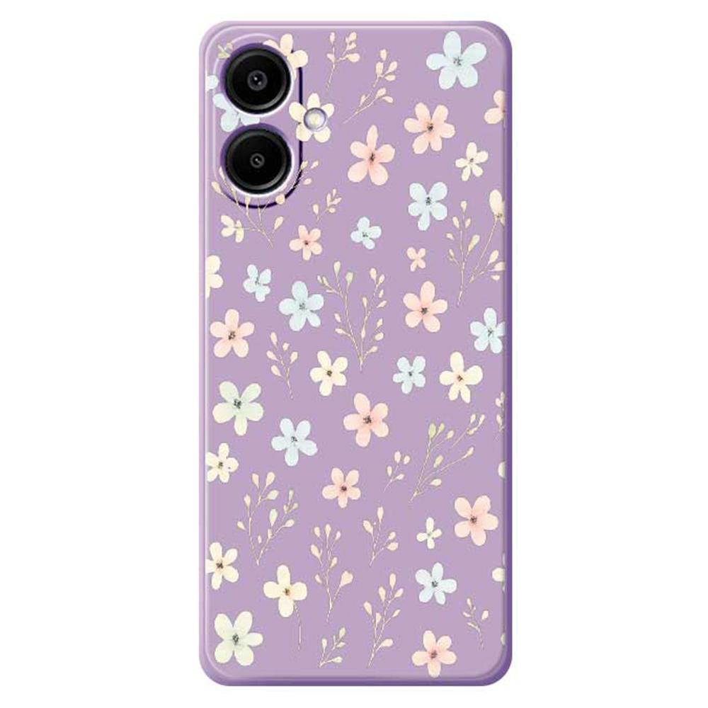 For Samsung Galaxy A07 4G Case Small Flower Branches Pattern Printing Straight Edge TPU Phone Back Cover